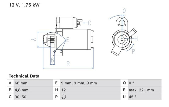 Starter 0 986 025 510 Bosch