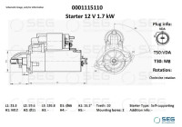 Starter Audi 1.7 kw