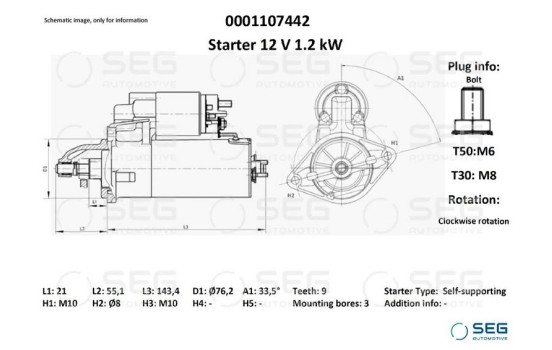 Starter Bmw 1.4 kw, Image 6
