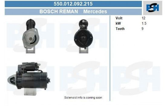 Starter Bosch Mercedes (petrol) 550.012.092.215