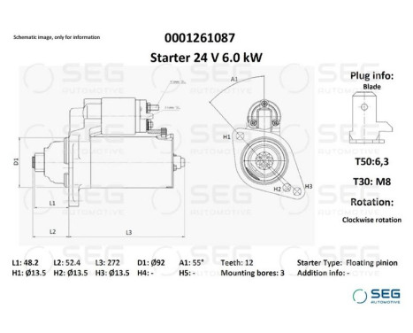 Starter Daf 6.0 kw, Image 6
