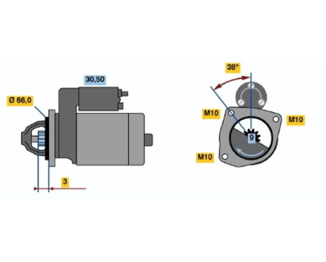Starter DM(R)12V0,9KW Bosch, Image 3