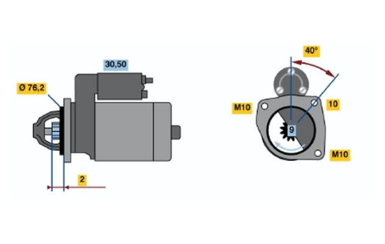 Starter DW(R)12V1,1KW Bosch, Image 3