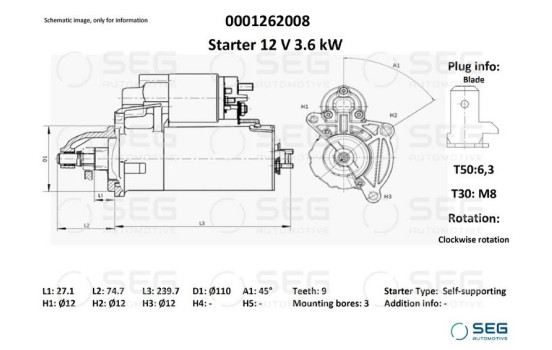 Starter Iveco 3.0 kw, Image 6