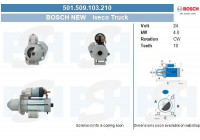 Starter Iveco 4.0 kw 0.001.231.039 Bosch