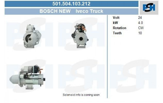 Starter Iveco 4.0 kw 0.001.251.010 Bosch