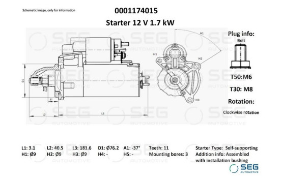 Starter Jeep 2.5 kW