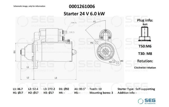 Starter Kamaz 5.5 kw, Image 2