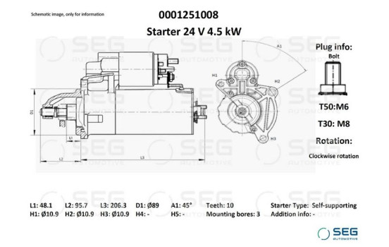 Starter Leyland 4.3 kw, Image 6