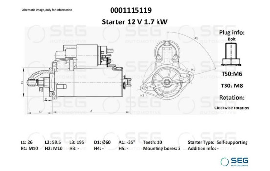 Starter Mercedes 1.7 kW, Image 6