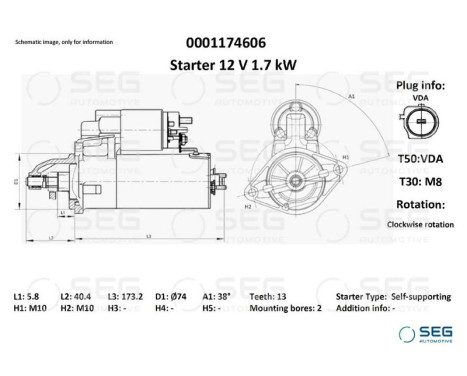 Starter Mercedes 2.2 kw, Image 6