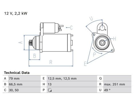 Starter Motor / Starter 0 986 026 340 Bosch