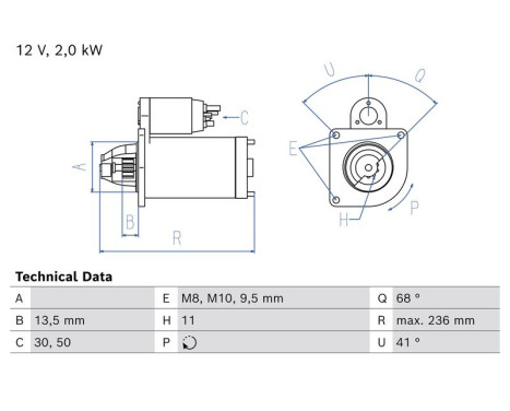 Starter Motor / Starter 0 986 026 390 Bosch