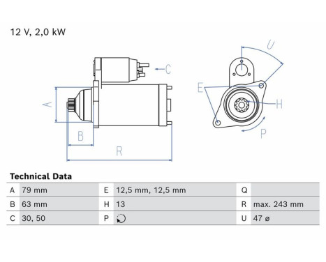 Starter motor / Starter 0 986 027 360 Bosch