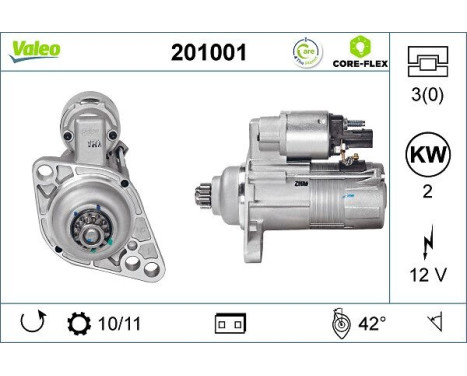 Starter motor / Starter 201001 Valeo, Image 2