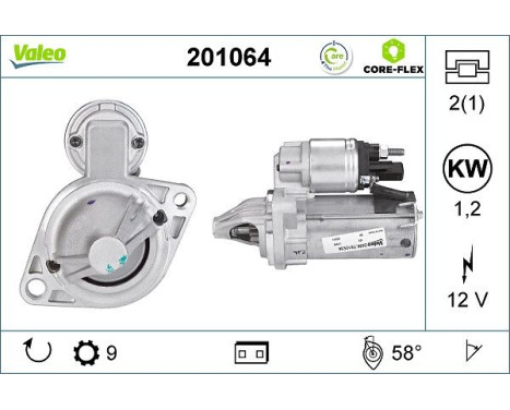 Starter Motor / Starter 201064 Valeo, Image 2