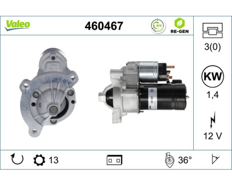 Starter Motor / Starter 460467 Valeo, Image 2