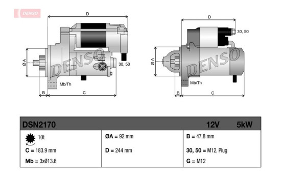Starter motor / Starter DSN2170 Denso, Image 3
