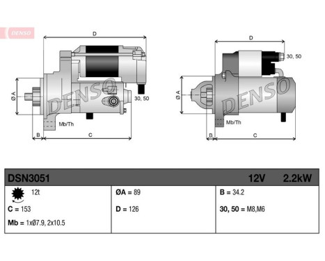 Starter motor / Starter DSN3051 Denso, Image 3