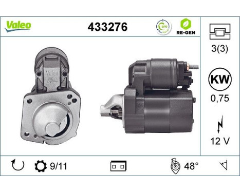 Starter REMANUFACTURED PREMIUM 433276 Valeo, Image 3