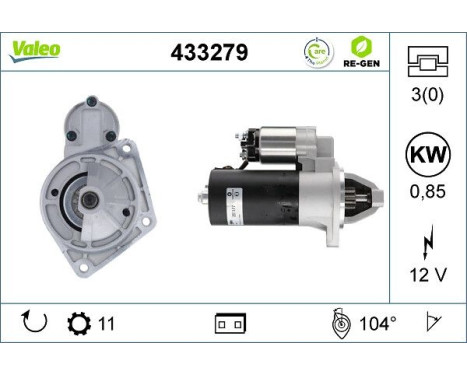 Starter REMANUFACTURED PREMIUM 433279 Valeo, Image 2