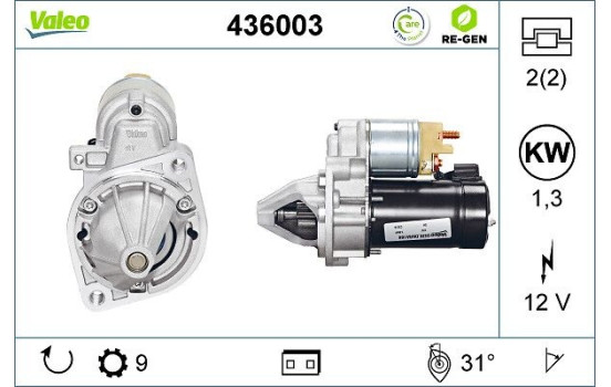 Starter REMANUFACTURED PREMIUM 436003 Valeo, Image 2