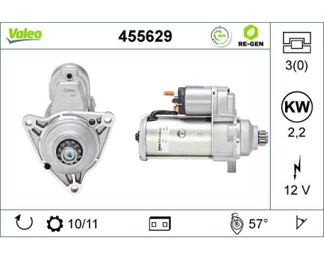 Starter REMANUFACTURED PREMIUM 455629 Valeo, Image 5