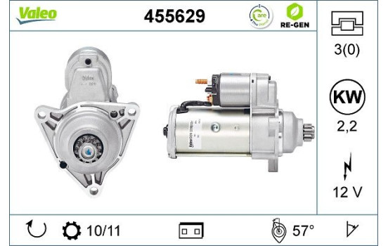 Starter REMANUFACTURED PREMIUM 455629 Valeo, Image 2