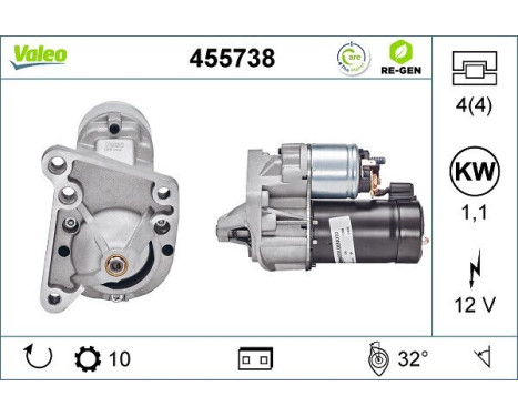 Starter REMANUFACTURED PREMIUM 455738 Valeo, Image 5