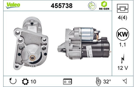 Starter REMANUFACTURED PREMIUM 455738 Valeo, Image 2