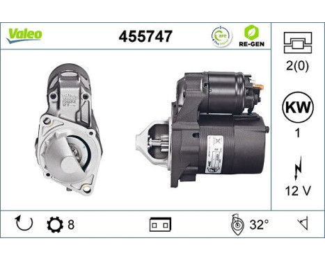 Starter REMANUFACTURED PREMIUM 455747 Valeo, Image 2