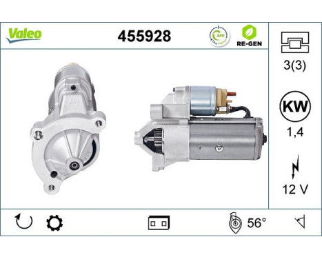 Starter REMANUFACTURED PREMIUM 455928 Valeo, Image 2