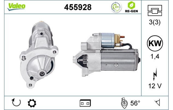 Starter REMANUFACTURED PREMIUM 455928 Valeo, Image 2
