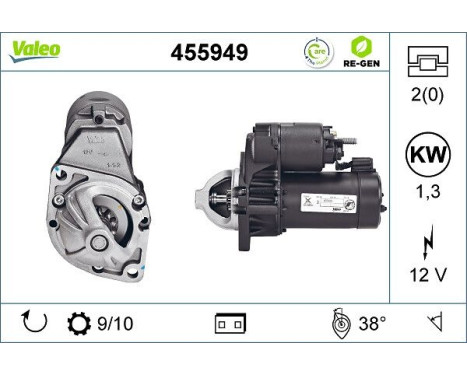 Starter REMANUFACTURED PREMIUM 455949 Valeo, Image 2