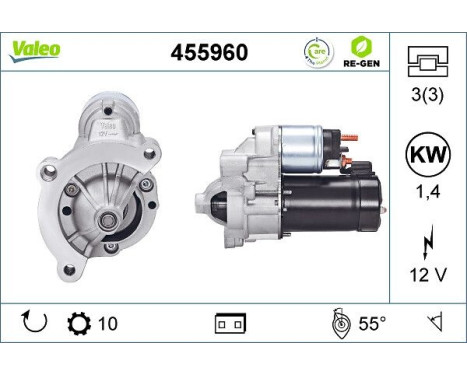 Starter REMANUFACTURED PREMIUM 455960 Valeo, Image 5