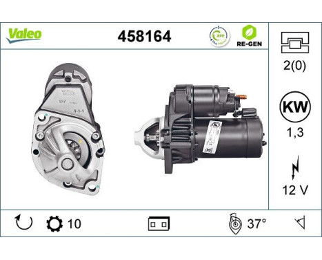 Starter REMANUFACTURED PREMIUM 458164 Valeo, Image 2