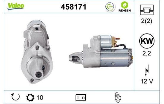 Starter REMANUFACTURED PREMIUM 458171 Valeo, Image 2