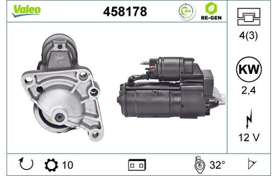 Starter REMANUFACTURED PREMIUM 458178 Valeo, Image 2