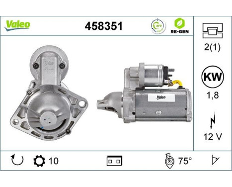 Starter REMANUFACTURED PREMIUM 458351 Valeo, Image 5