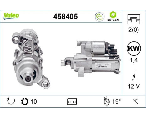 Starter REMANUFACTURED PREMIUM 458405 Valeo, Image 2