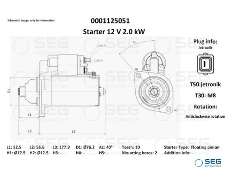 Starter Skoda 2.0 kw