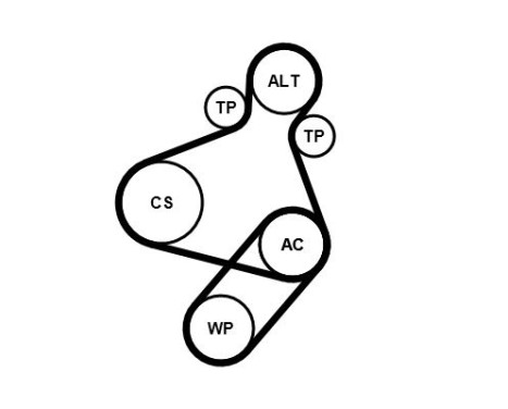 Poly V-belt set 7PK1190 EXTRA K1 Contitech, Image 3
