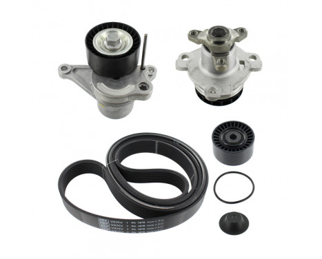 Water Pump + V-Ribbed Belt Kit
