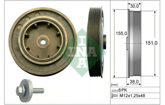 Belt Pulley Set, crankshaft 544 0101 20 Ina