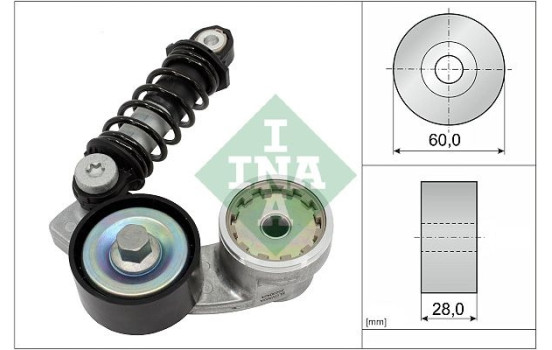 Belt tensioner, Poly V-belt 534073710 Ina