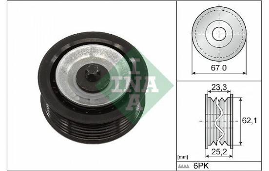 Deflection/Guide Pulley, v-ribbed belt 532 0619 10 Ina