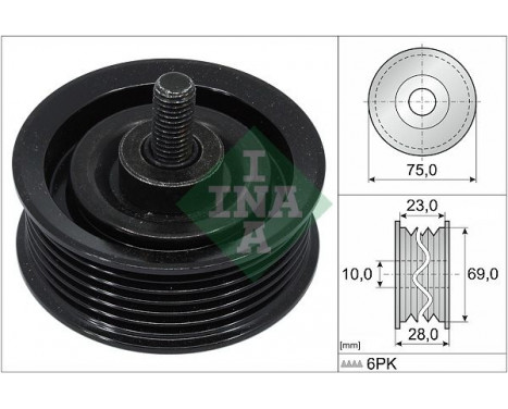 Deflection/Guide Pulley, v-ribbed belt 532 0744 10 Ina