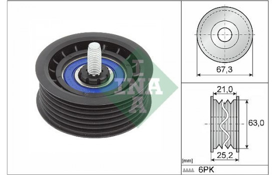 Deflection/Guide Pulley, v-ribbed belt 532 0906 10 Ina