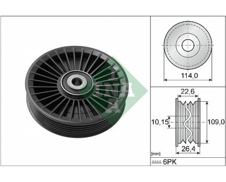 Deflection/Guide Pulley, v-ribbed belt 532010810 Ina