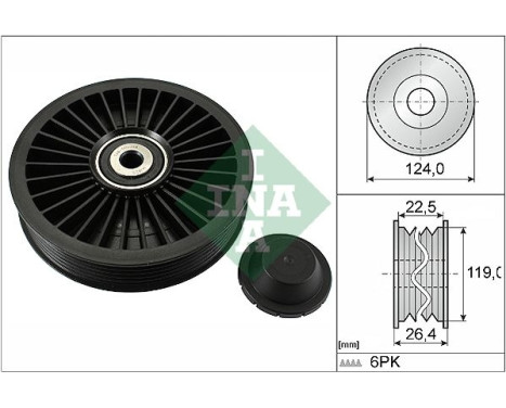 Deflection/Guide Pulley, v-ribbed belt 532024210 Ina